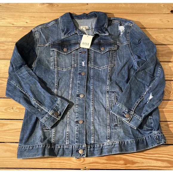 NWT A New Approach Denim Jacket Size XL Women’s Blue Button Up MSRP $60 - Picture 1 of 9